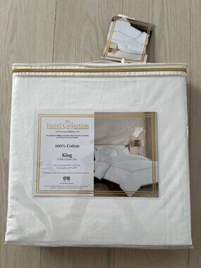The Hotel Collection Luxury Bedding 3 Piece Duvet King White Lavender